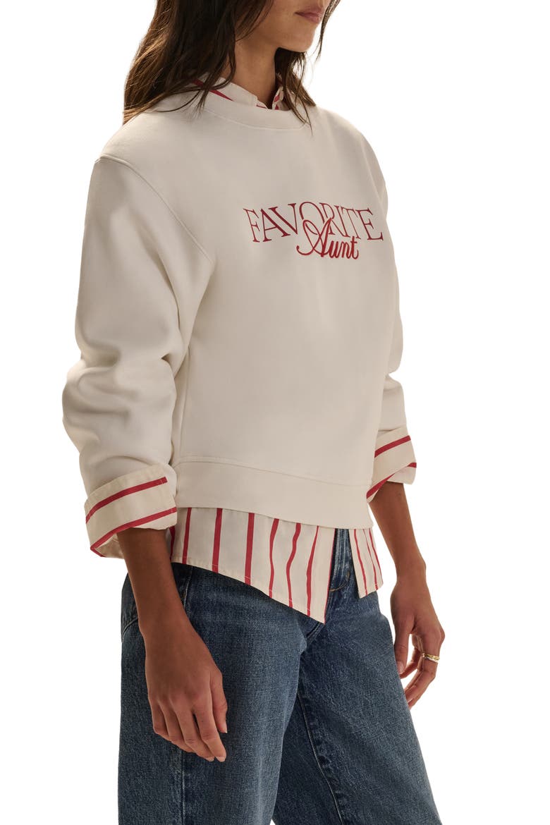 Favorite Aunt Graphic Sweatshirt, Alternate, color, SUGAR/ TRUE RED
