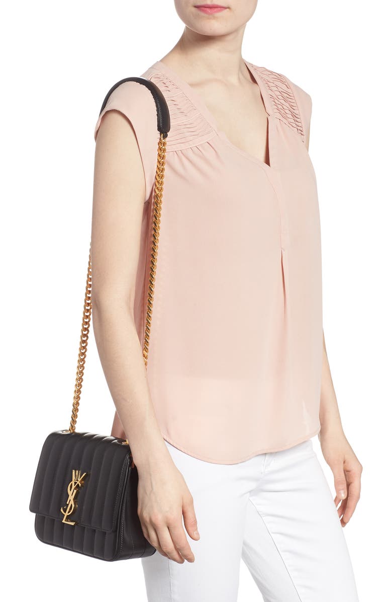 Saint Laurent Medium Vicky Leather Crossbody Bag, Alternate, color,