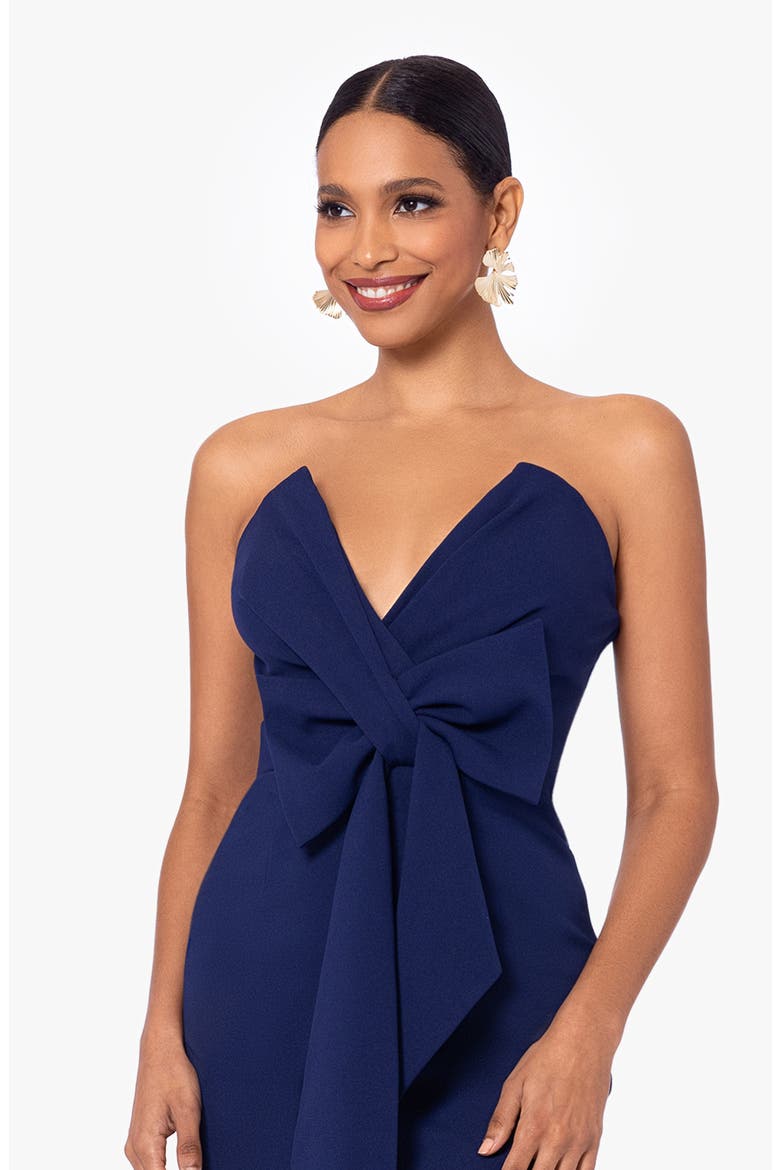 Bow Strapless Scuba Knit Cocktail Dress, Alternate, color, NIGHT