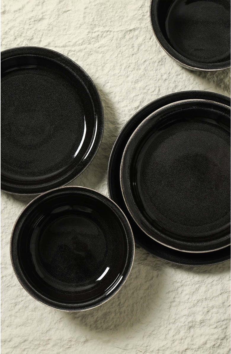 Stone Lain Slate Stoneware 12-Piece Dinnerware Set, Alternate, color, Black