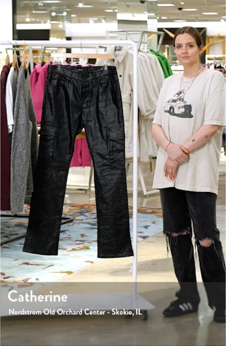 Slim Boot Cut Coated Cargo Pants, sales video thumbnail