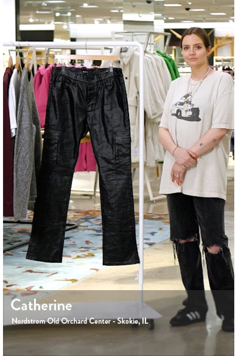 Slim Boot Cut Coated Cargo Pants video