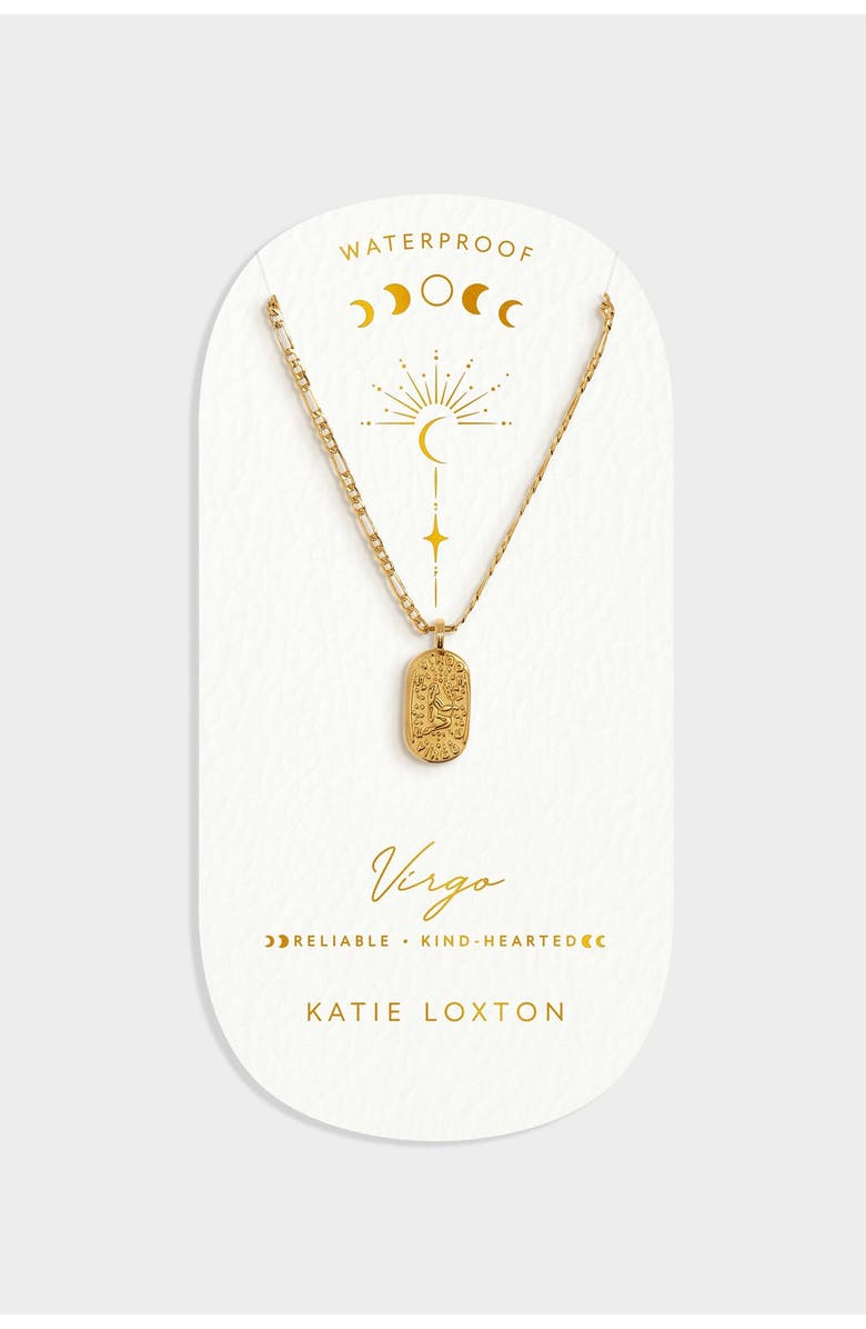 Katie Loxton 'Virgo' Waterproof Gold Zodiac Necklace, Alternate, color, Gold