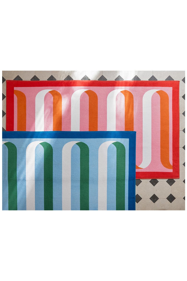 Ribbon Beach Towel, Alternate, color, FLAMINGO