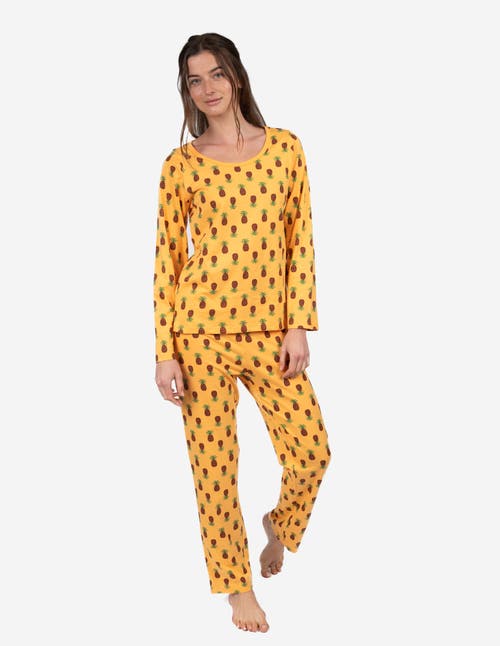 Leveret Loose Fit Cotton Matching Family Pajamas, Animal & Nature Prints In Yellow