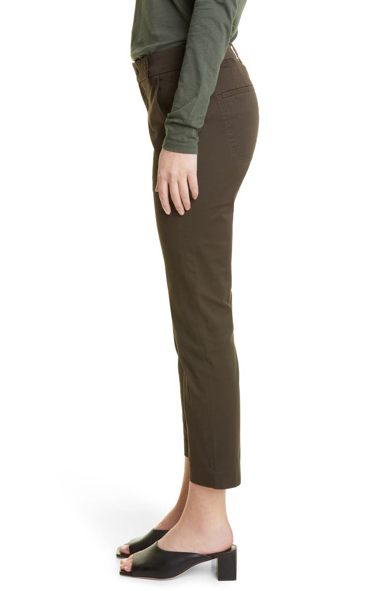 Vince Crop Stretch Cotton Chinos, Alternate, color, Deep Laurel