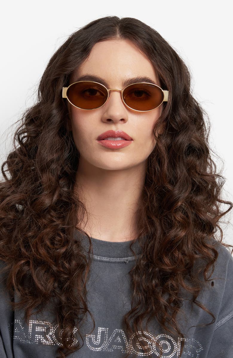 Marc Jacobs 58mm Oval Sunglasses, Alternate, color, Gold Brown