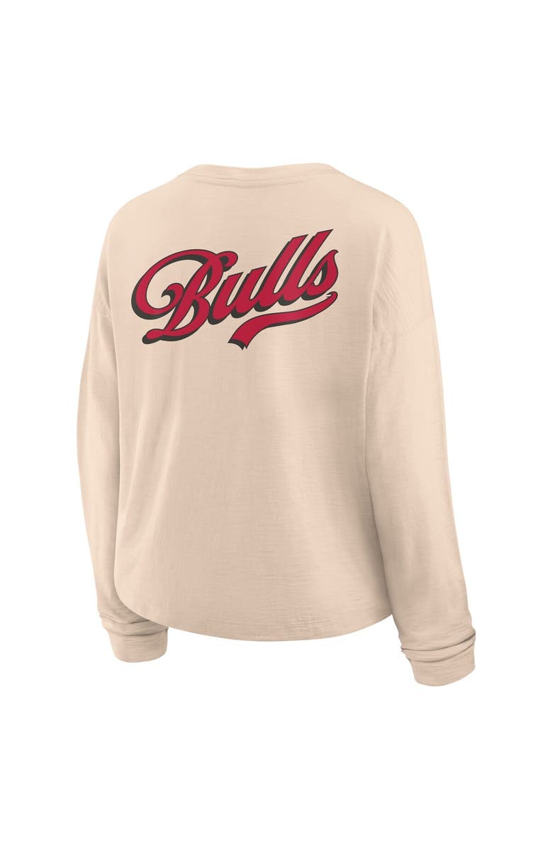 FANATICS Women's Fanatics Natural Chicago Bulls Boxed Out Drop Fashion Long Sleeve T-Shirt, Alternate, color, Natural