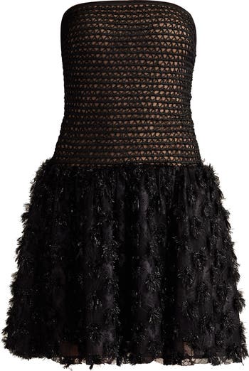 ★セール♪SHO BY TADASHI SHOJI テクスチャードミニドレス★ SHO by Tadashi Shoji Strapless Mixed Media Cocktail