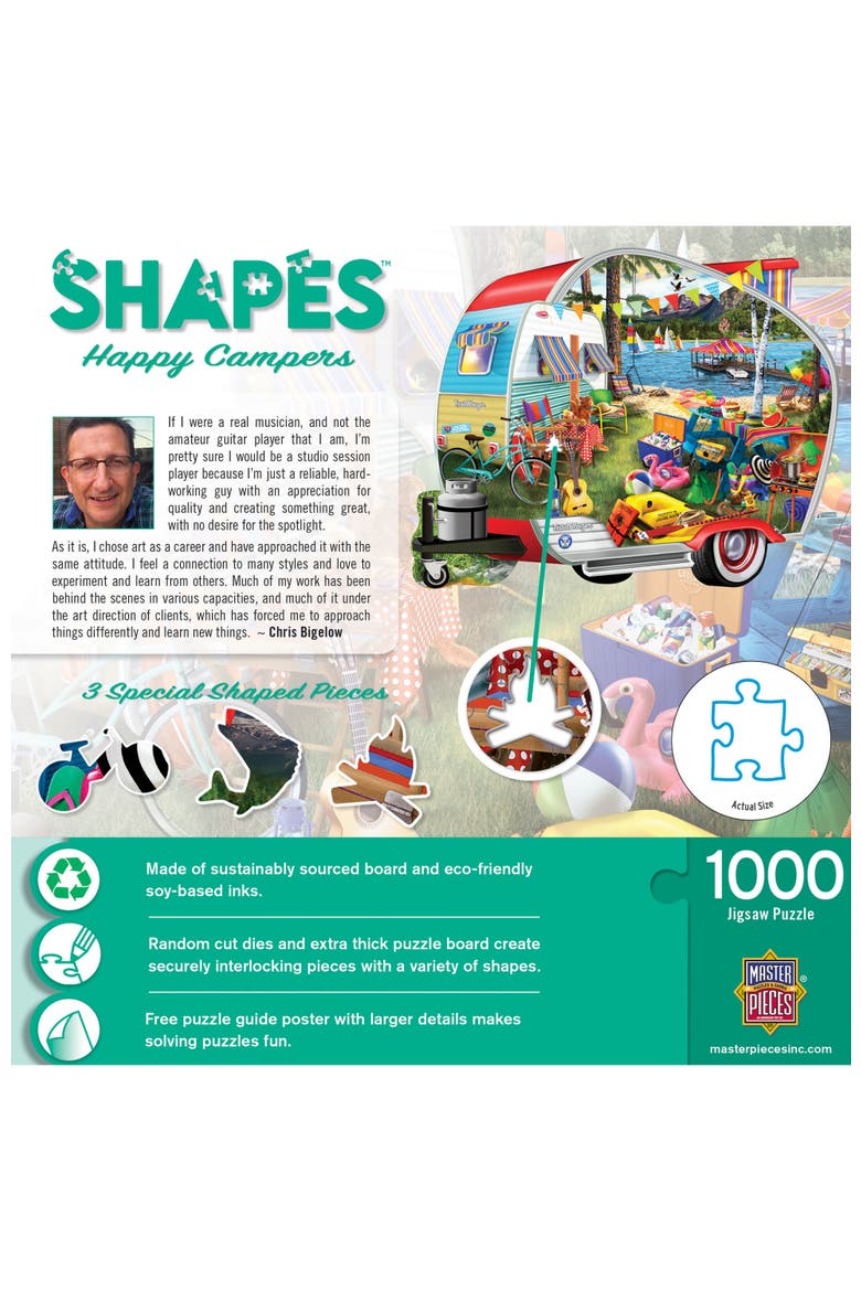 Happy Campers 1000 Piece Shaped Puzzle, Alternate, color, Multicolor