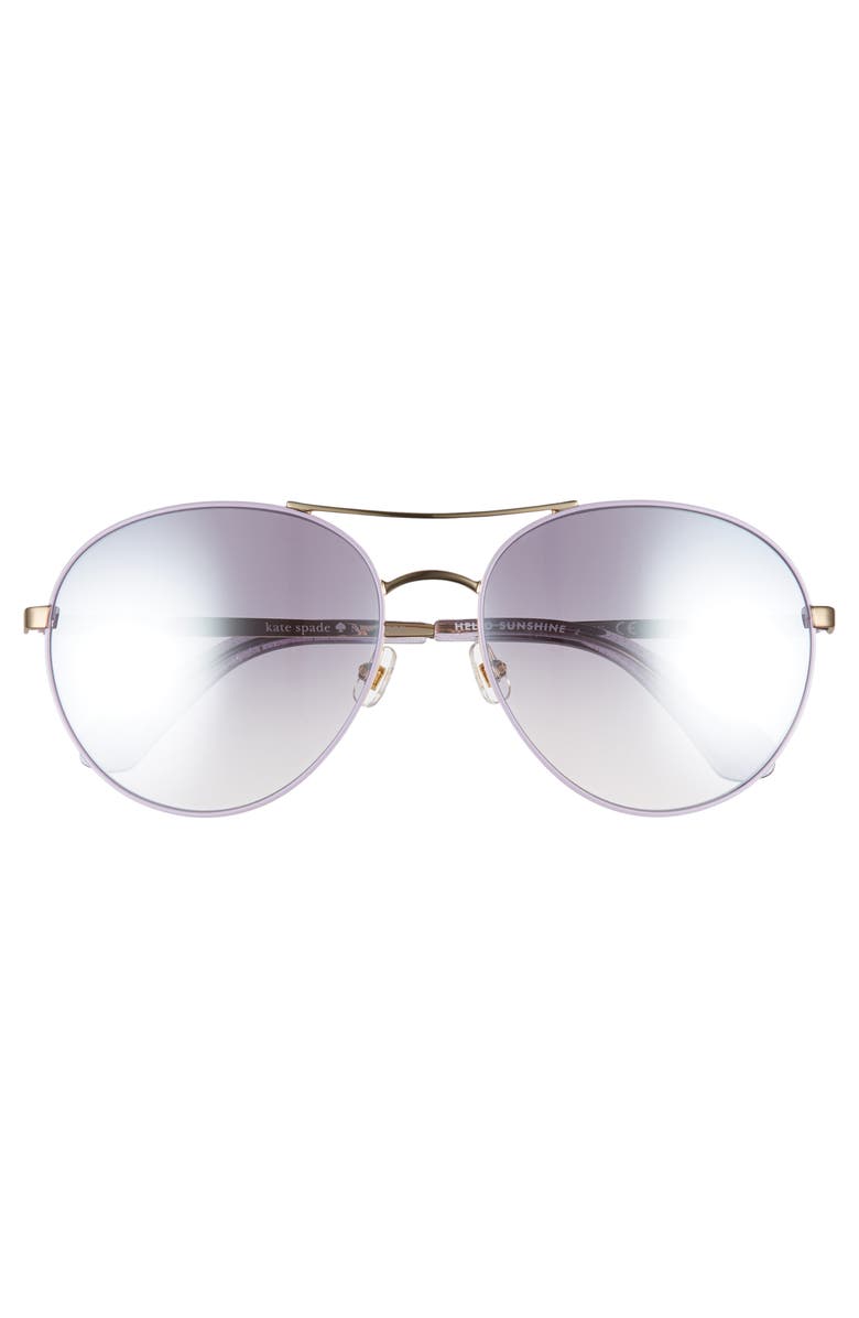 Kate Spade New York joshelle 60mm aviator sunglasses, Alternate, color,