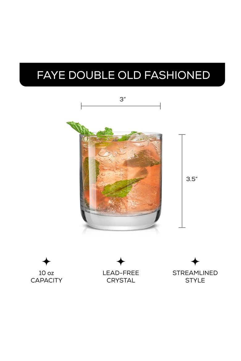 Faye Set of 6 Double Old Fashioned Glasses, Alternate, color, CLEAR