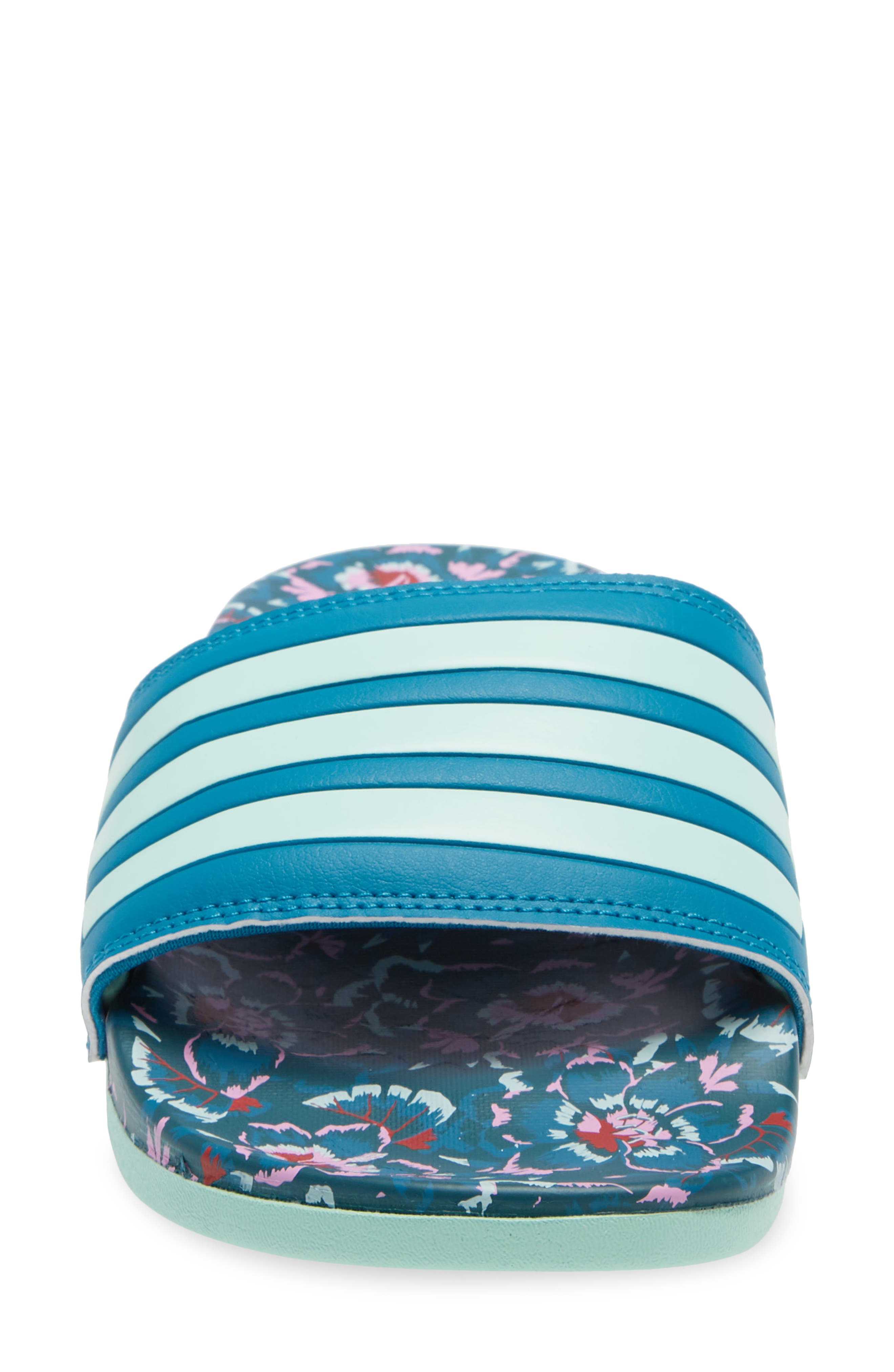 Adilette Comfort Slide Sandal, Alternate, color, ACTIVE TEAL/ CLEAR MINT