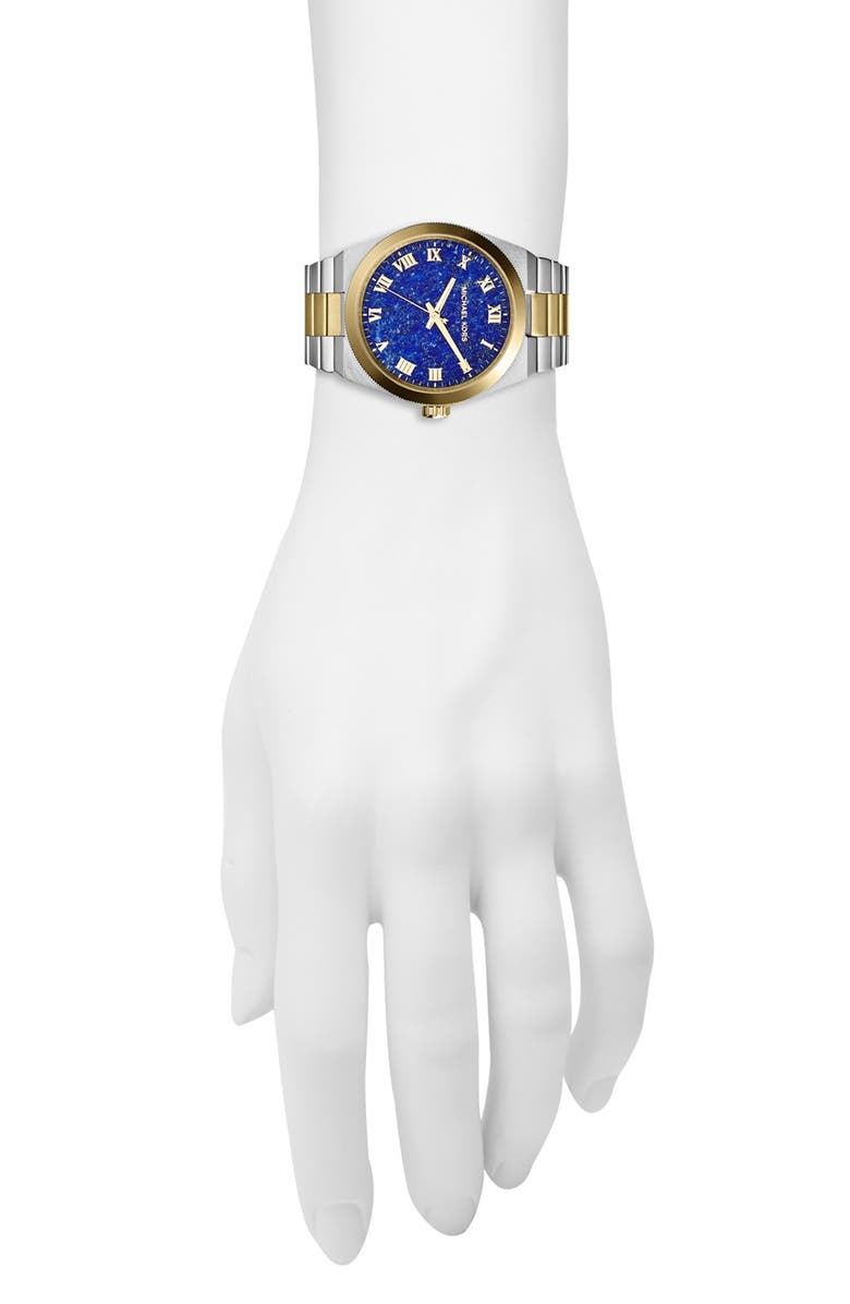 MICHAEL Michael Kors Michael Kors 'Channing' Lapis Dial Bracelet Watch, 38mm, Alternate, color, 