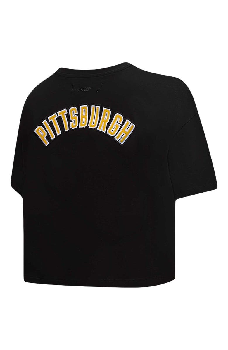 PRO STANDARD Women's Pro Standard Black Pittsburgh Penguins Classic Boxy Cropped T-Shirt, Alternate, color, Black