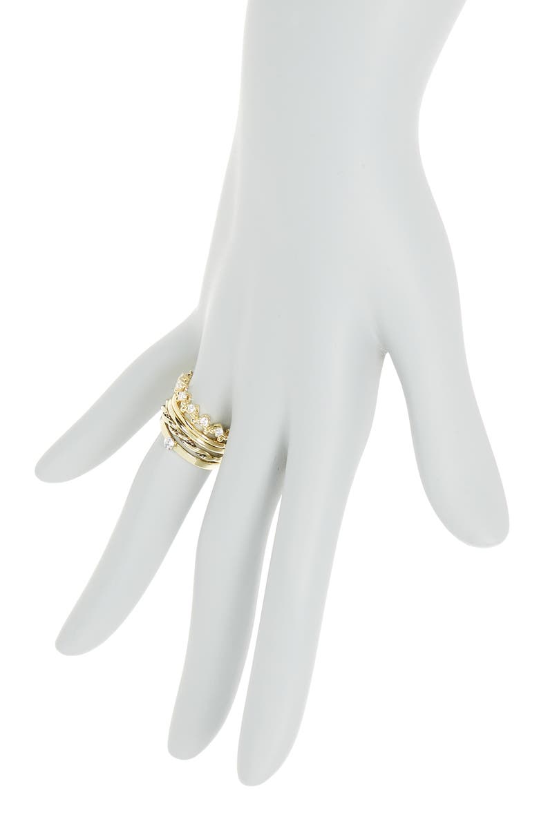 Covet Set of 5 Twist CZ Rings, Alternate, color,