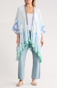 Vince Camuto Ethereal Floral Ruffle Trim Topper