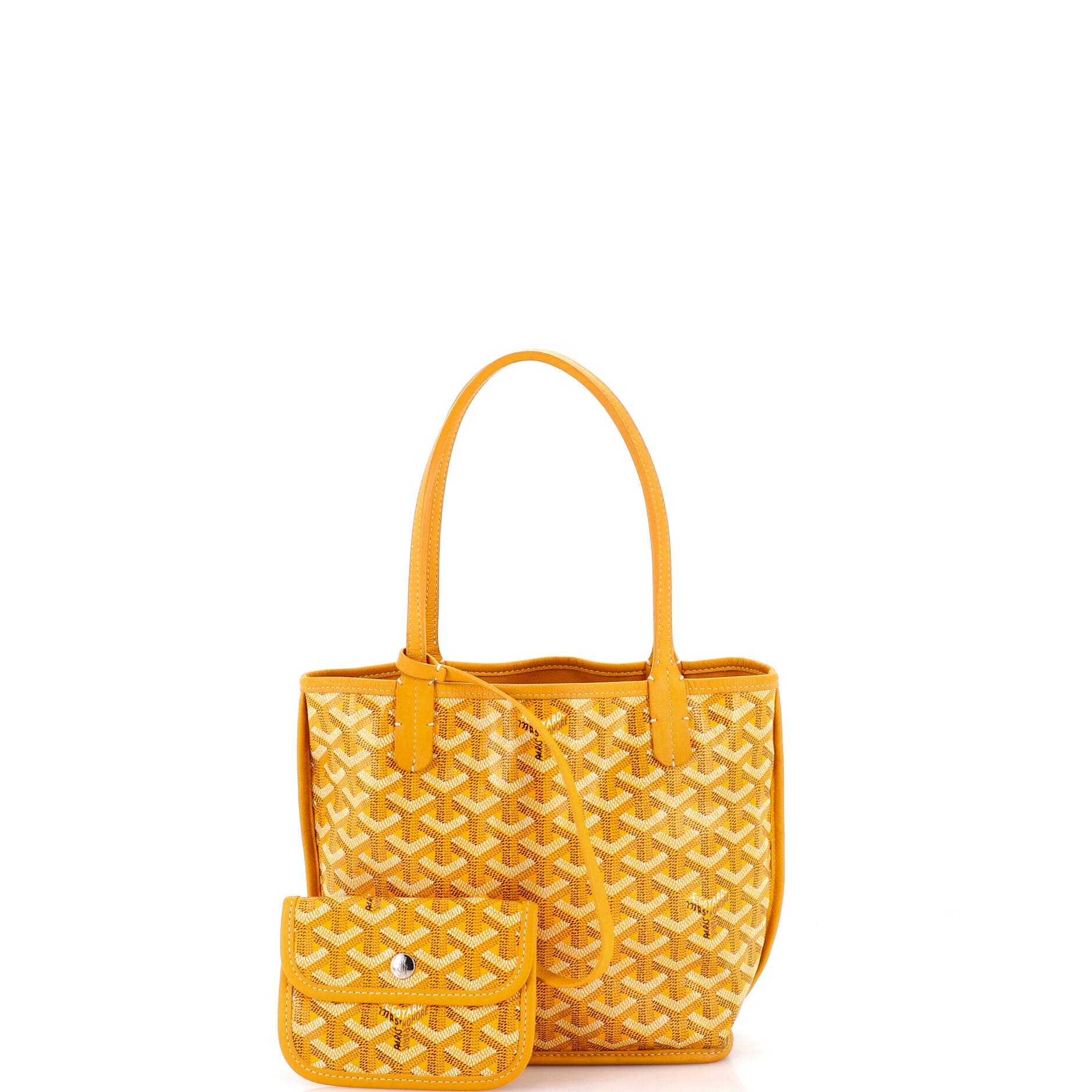 Pre-Owned Goyard Anjou Reversible Tote Coated Canvas Mini, Alternate, color, Yellow