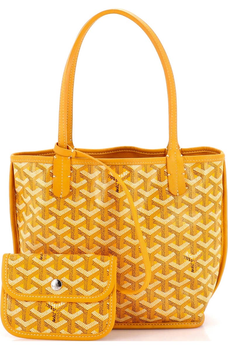 Pre-Owned Goyard Anjou Reversible Tote Coated Canvas Mini, Alternate, color, Yellow
