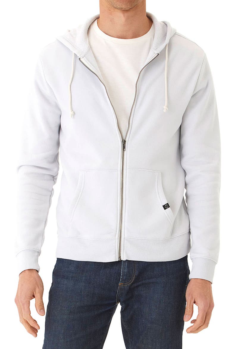 Jordyn Mineral Wash Cotton Blend Fleece Zip Hoodie, Main, color, SEAMIST