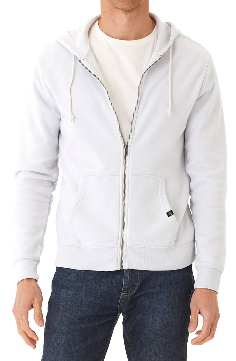 Threads 4 Thought Jordyn Mineral Wash Cotton Blend Fleece Zip Hoodie, Main, color, Seamist