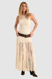 NASTY GAL Vintage Lace Godet Hem Maxi Dress