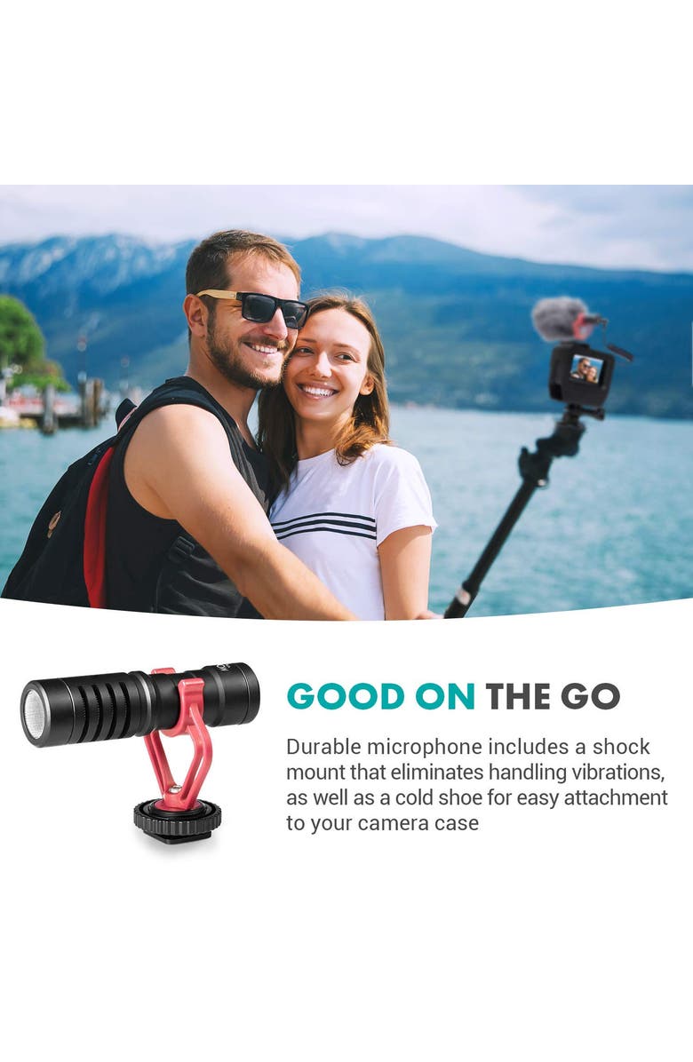 MOVO GPR-5 GoPro Camera Case with VXR10 Microphone Bundle, Alternate, color, Black