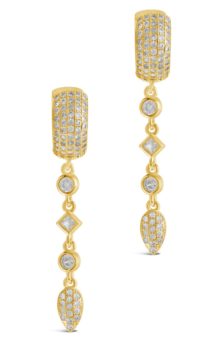 Sterling Forever Malin Drop Hoop Earrings, Alternate, color, Gold