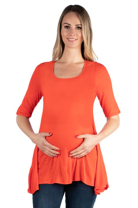Maternity Elbow Swing Tunic Top