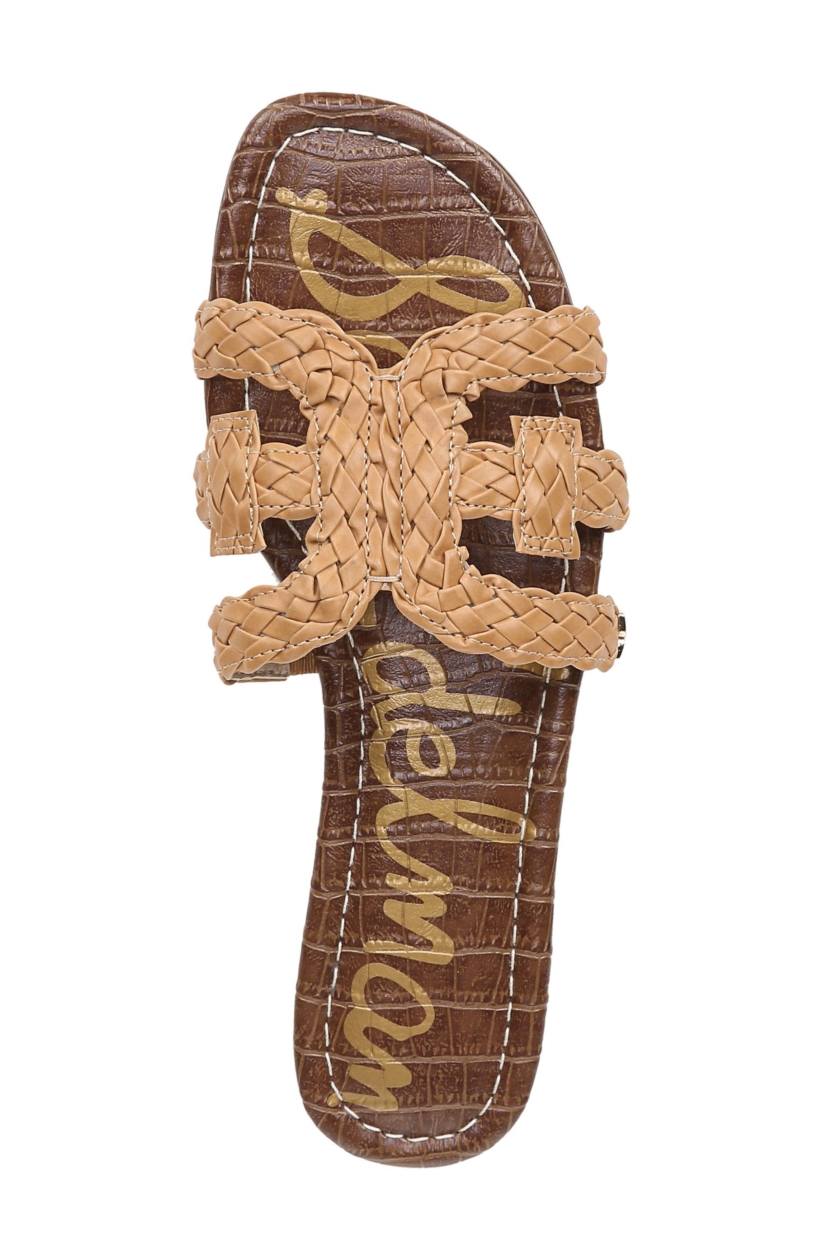 Beckie Slide Sandal, Alternate, color, NATURAL BUFF WOVEN LEATHER