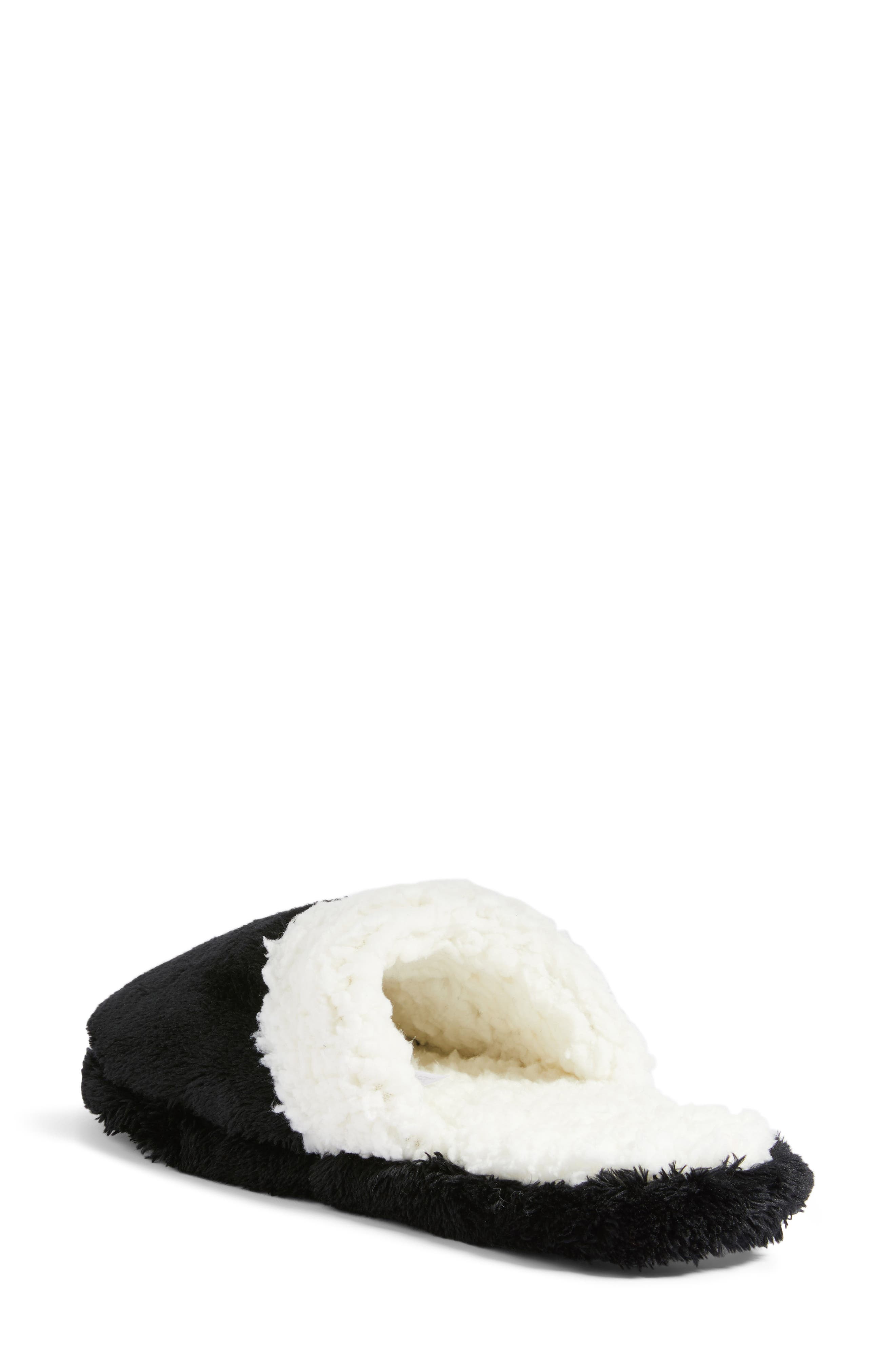 Frosted Scuff Slippers, Alternate, color, BLACK