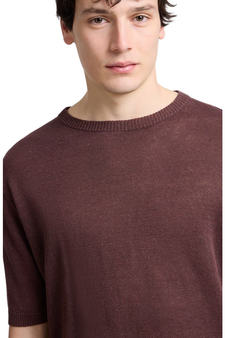 Linen Knit T-Shirt, Alternate, color, Espresso