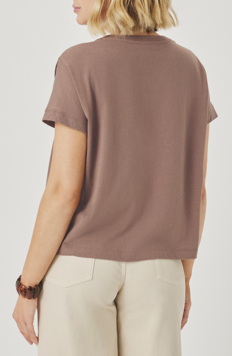 Splendid Rebecca Shirred Sleeve Cotton Blend T-Shirt, Alternate, color, Wicker Brown