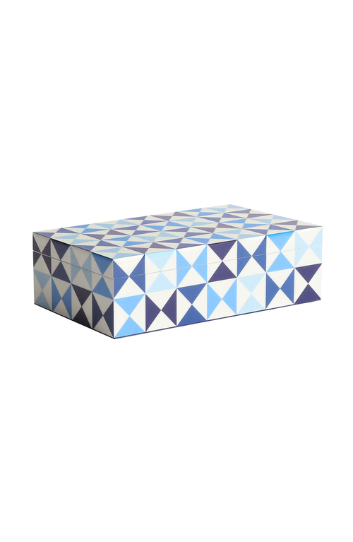 Jonathan Adler Medium Sorrento Lacquer Box In Blue