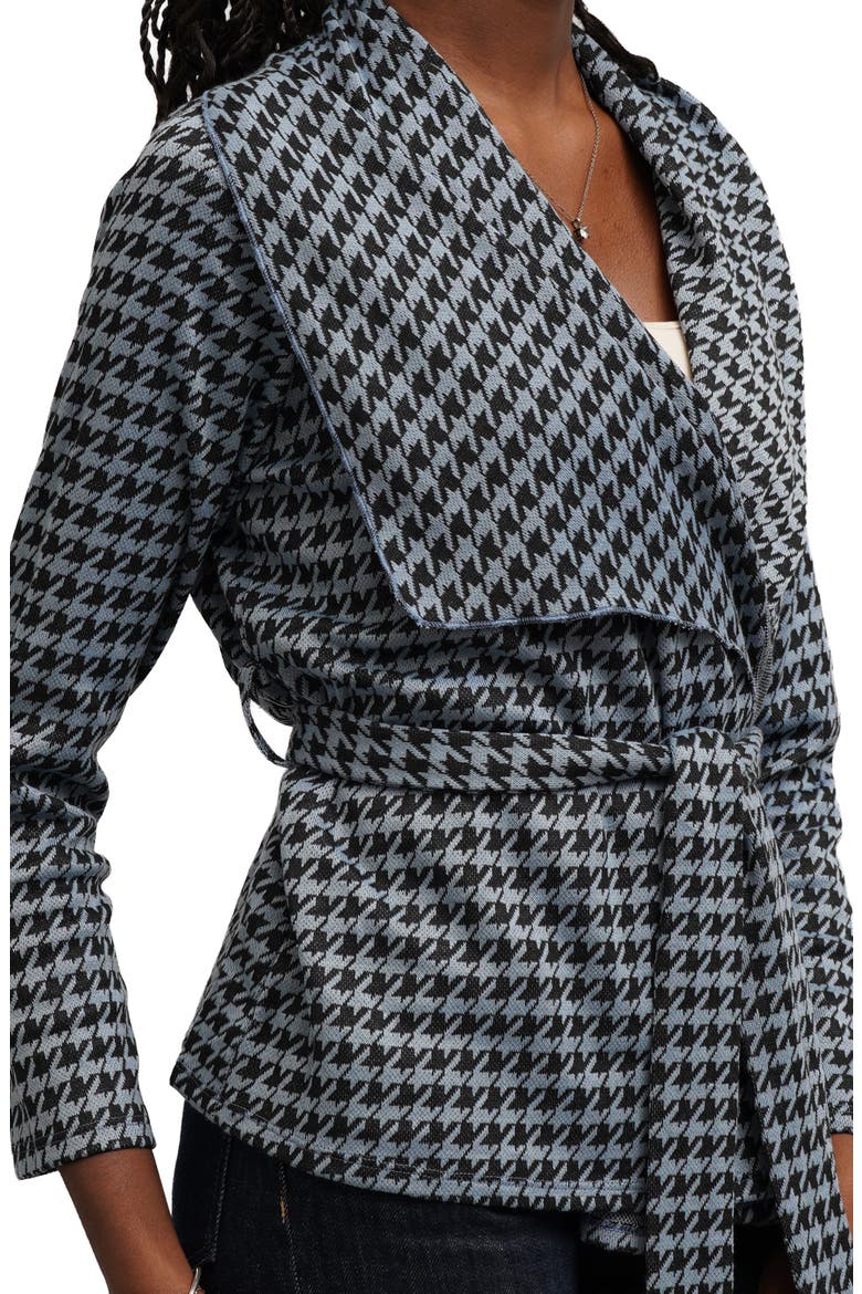 Houndstooth A-Line Knit Shirtjacket, Alternate, color, BLUE