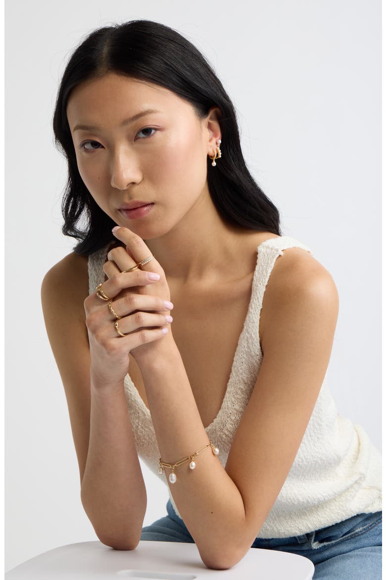 Set of 5 Assorted Stacking Rings, Alternate, color, CLEAR- WHITE- GOLD