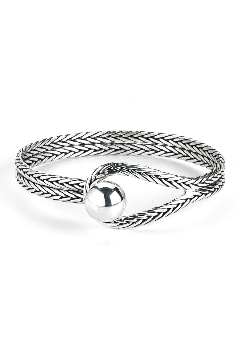 Sterling Silver Polished High Ball Buckle Bracelet, Main, color, SILVER