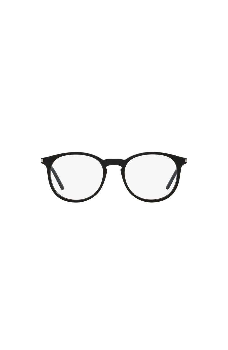 Saint Laurent 50mm Round optical glasses, Alternate, color, Black
