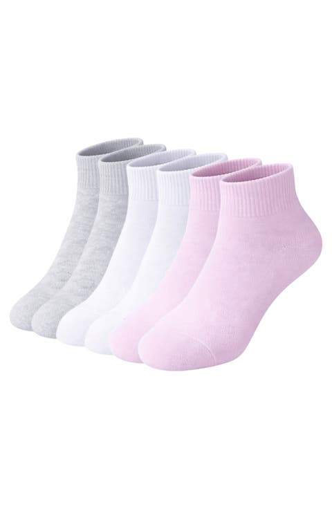 6-Pack Half Cushion Quarter Socks with Heel Tab