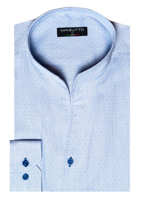 Charlote Tulip Stand Up Collar Long Sleeve Shirt