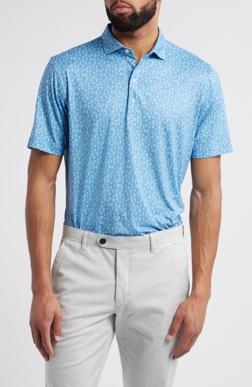 Johnnie-o Mojave Cactus Print Prep-formance Golf Polo In Barrels Blue