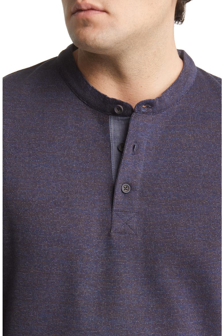 Textured Cotton Blend Henley, Alternate, color, NAVY