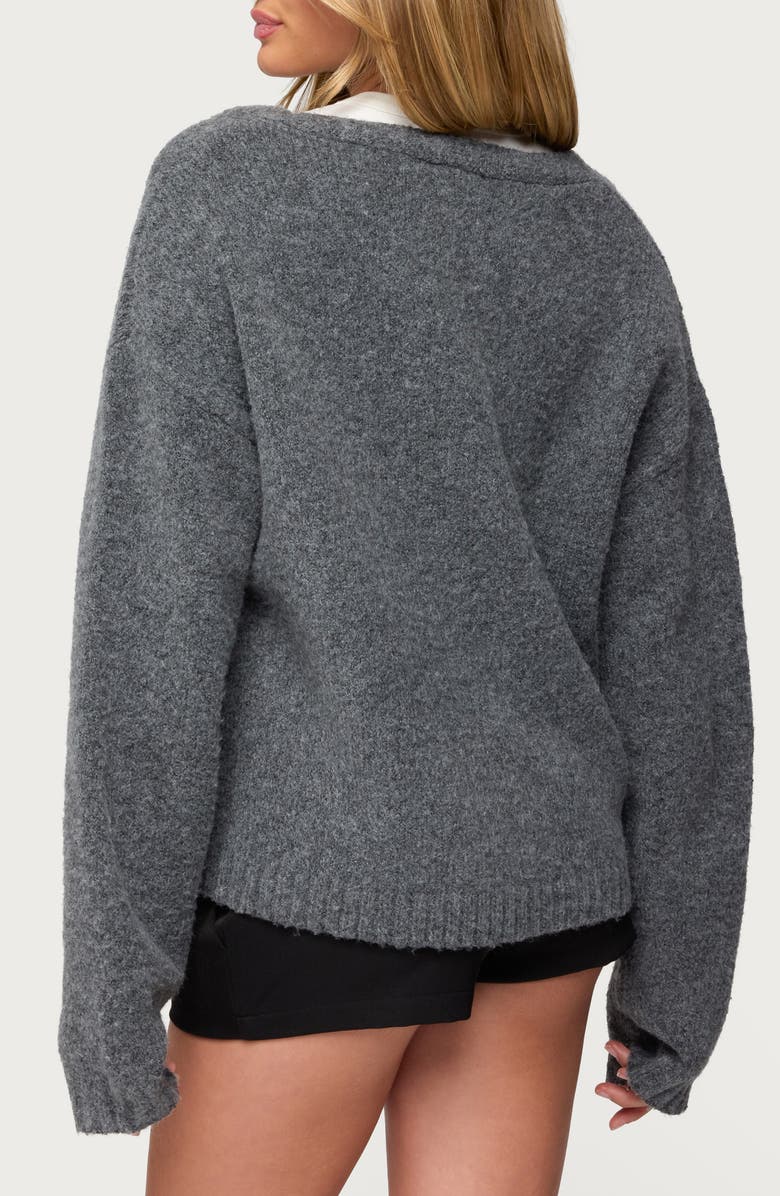 EDIKTED Shiraz Oversize Cardigan, Alternate, color, Dark-Gray