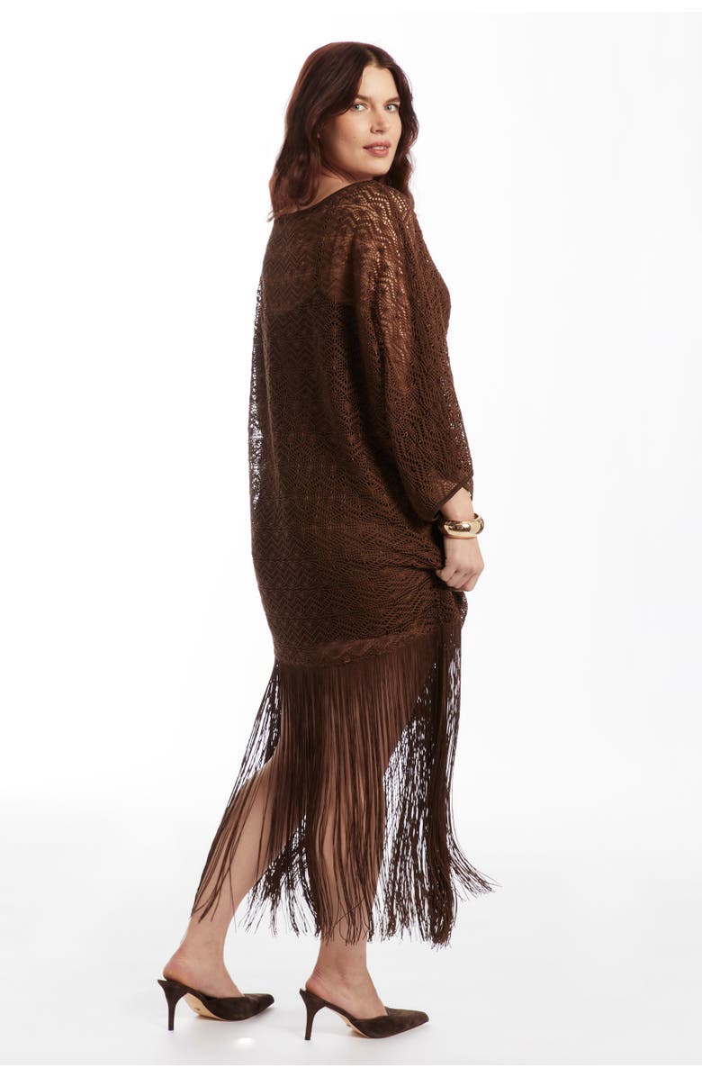 June + Vie Lace Kimono Dress with Fringe, Alternate, color, 