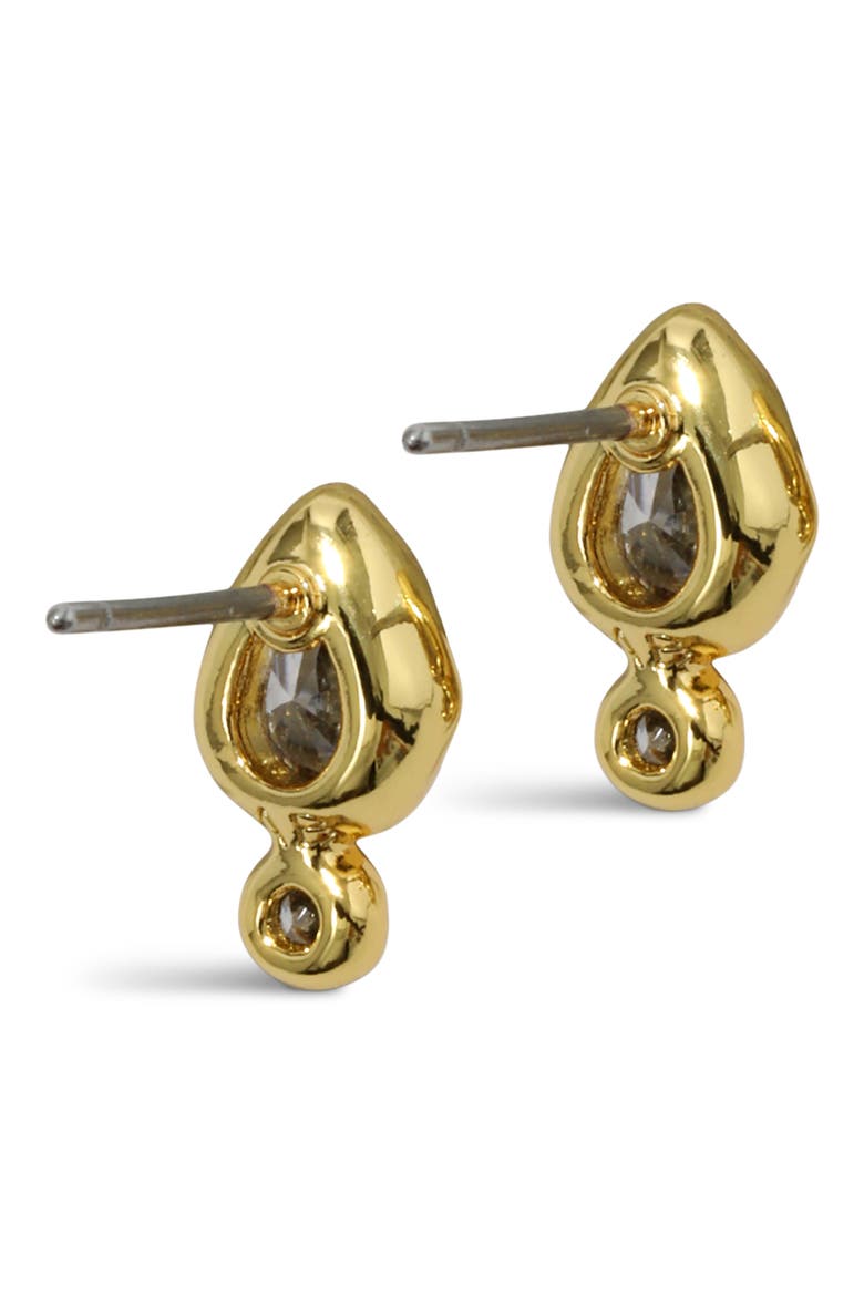 Asterales 14k Gold Plated Cubic Zirconia Teardrop Stud Earrings, Alternate, color, STONES