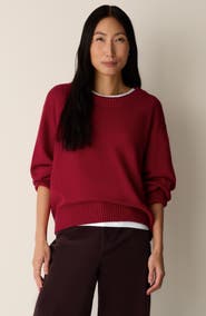 Eileen Fisher Organic Cotton & Recycled Cashmere Crewneck Sweater