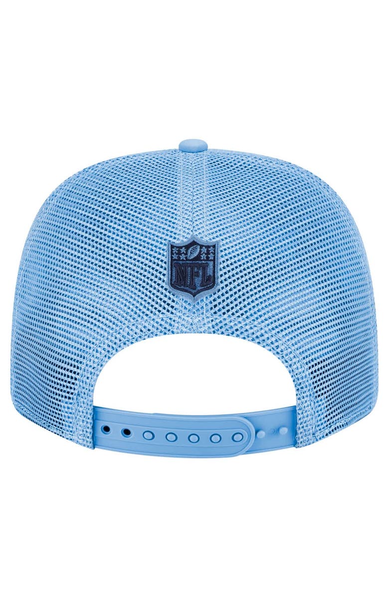 New Era Men's New Era  Light Blue Tennessee Titans Primary Logo 9SEVENTY Trucker Adjustable Hat, Alternate, color, Light Blue