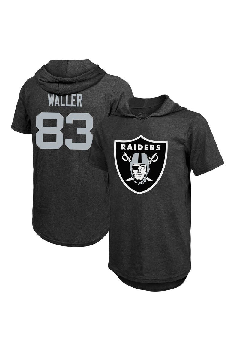 Men's Majestic Threads Darren Waller Black Las Vegas Raiders Player Name & Number Tri-Blend Hoodie T-Shirt, Main, color, Black