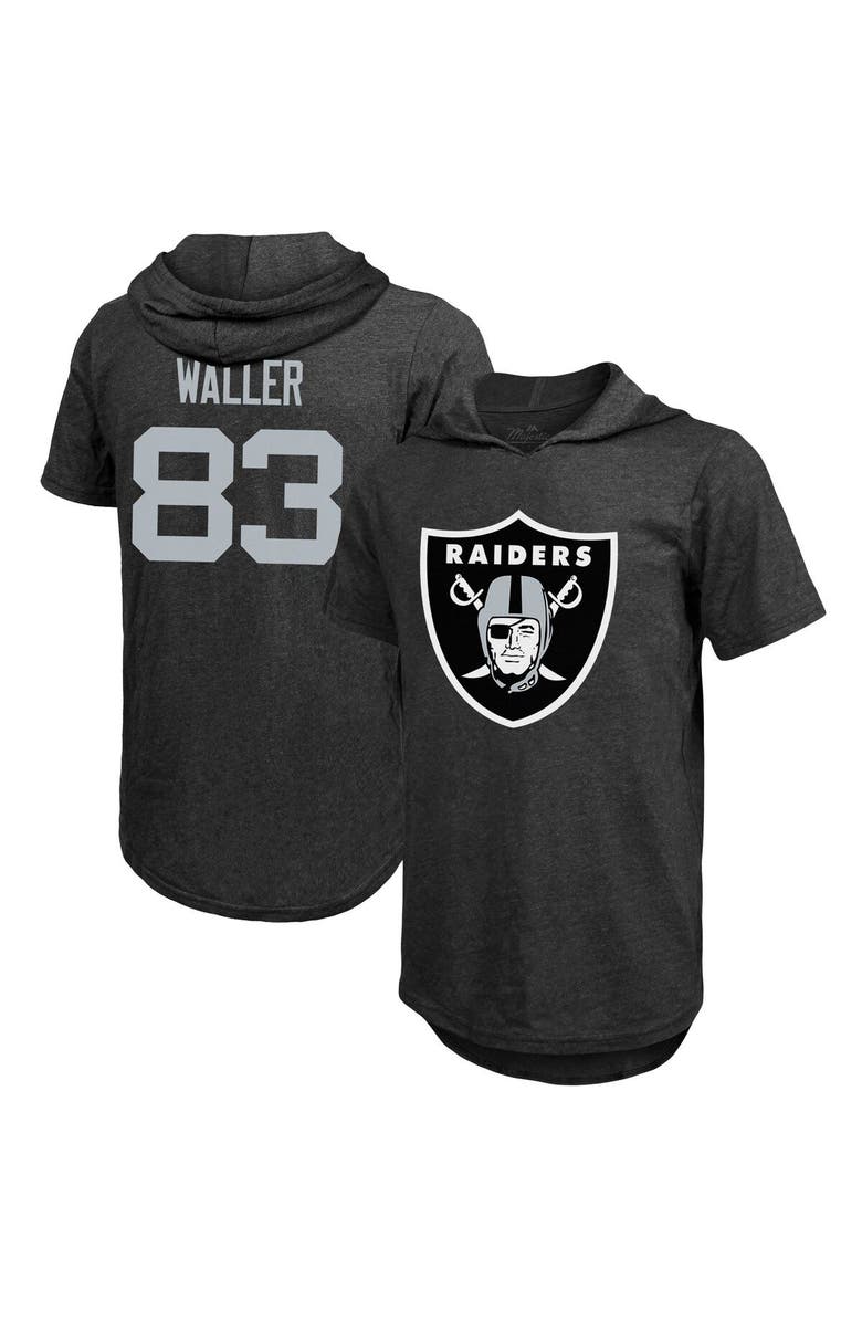 Majestic Threads Men's Majestic Threads Darren Waller Black Las Vegas Raiders Player Name & Number Tri-Blend Hoodie T-Shirt, Main, color, Black