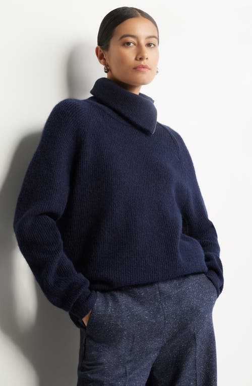 Nordstrom Asymmetric Half Zip Sweater In Navy Night